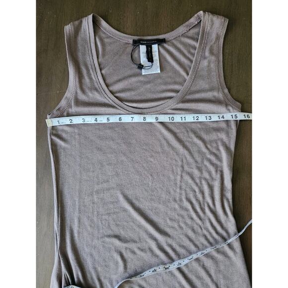 Nwot Bcbgmaxazria Women's Taupe Ribbed Tank Maxi Dress With Side Slit Medium - Picture 6 of 7